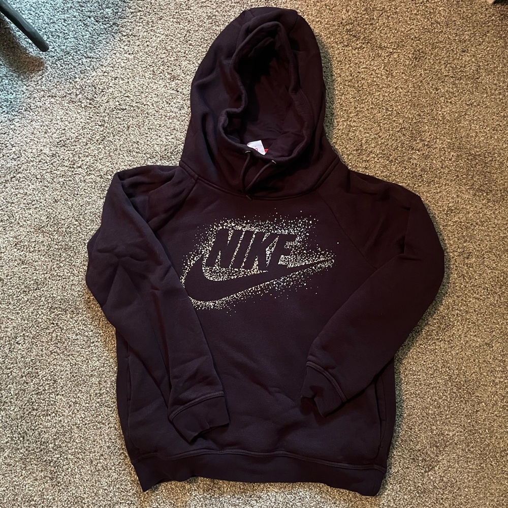 Nike Hoodie with Sparkle Logo in Plum
